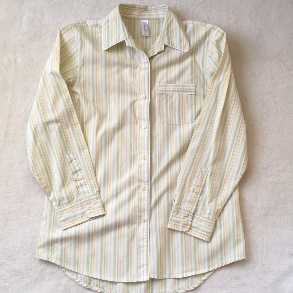 New Preppy Pinstriped Gap Body Sleep Shirt XS